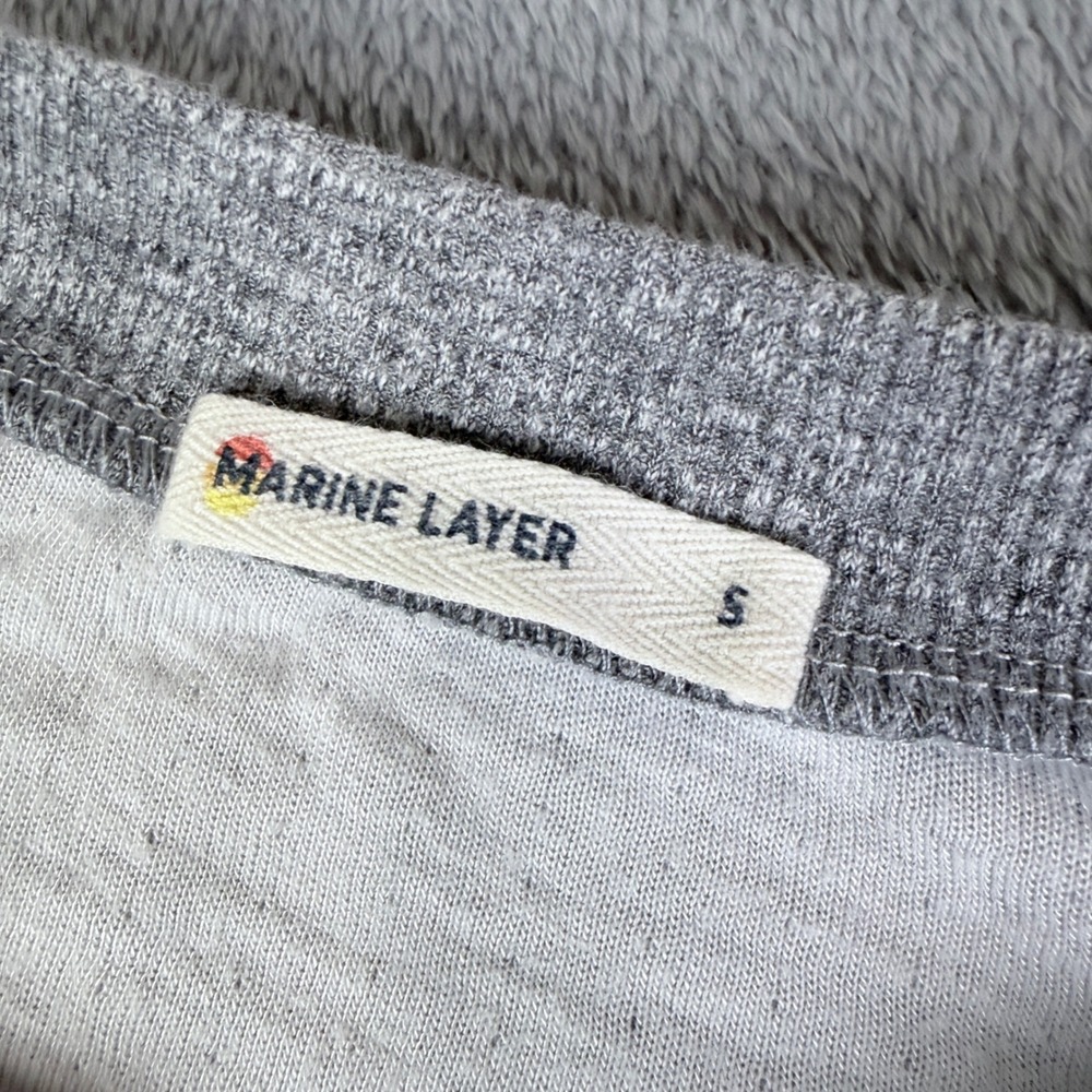 Marine Layer Heather Grey Crewneck Sweatshirt WomenSmall Center Seam Rayon Blend - Picture 3 of 7